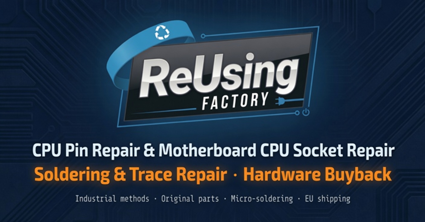 ReUsing Factory – CPU Pin & MB Socket Repair, Soldering & Trace, Buyback